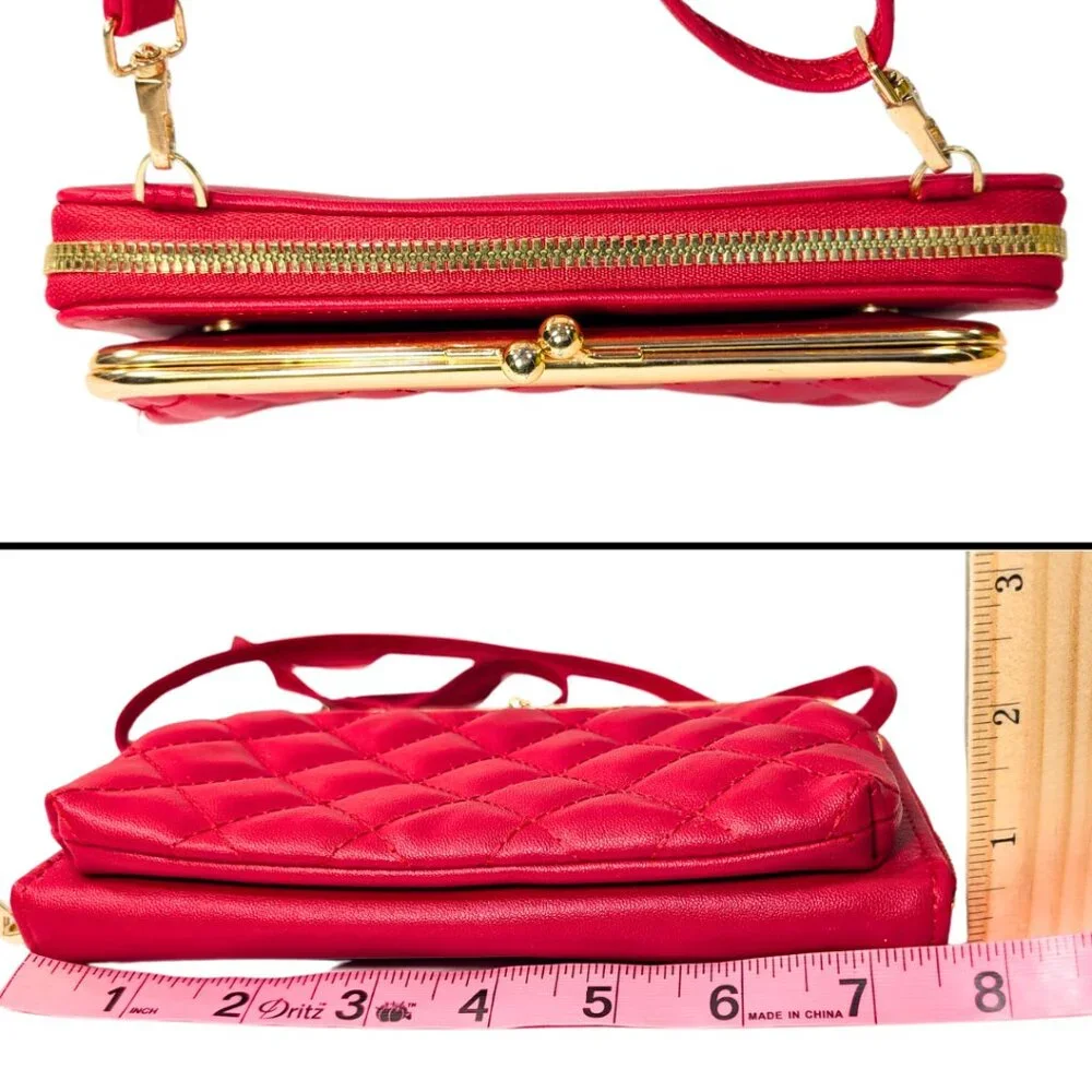 Purse Bundle - Coach Crosby Carryall Guess Mini Red Quilted Crossbody Wallet - Picture 8 of 12